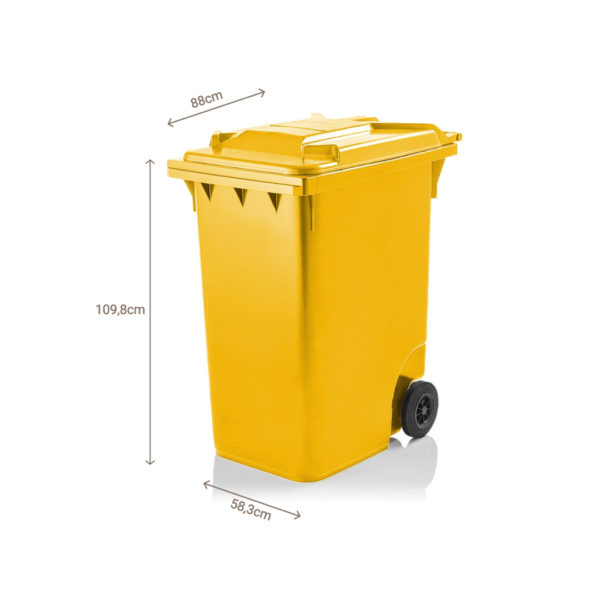 SEGREC Kosz/Pojemnik 360L Żółty Premium (Na Plastik/Metal) [Bez Naklejek]